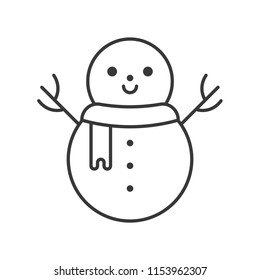 snowman outline icon, winter and Christmas theme