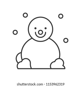 snowman outline icon, winter and Christmas theme