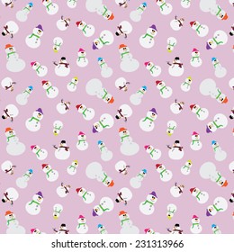 Snowman pattern, Christmas background