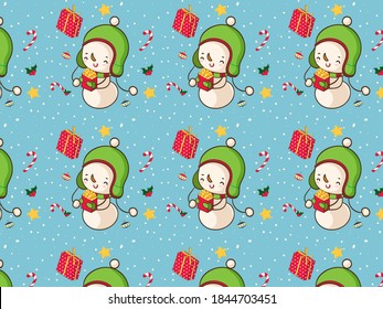 Snowman pattern gift christmas wallpaper