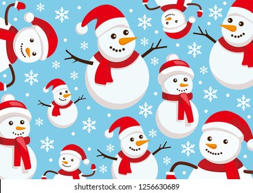 Snowman Pattern Illustration