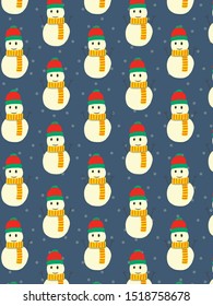 Snowman pattern on dark background