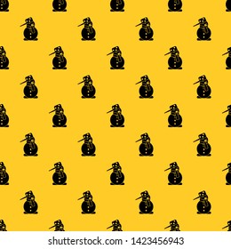 Snowman pattern seamless vector repeat geometric yellow for any design