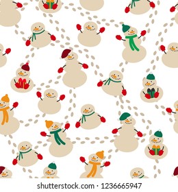 snowman pattern vector
