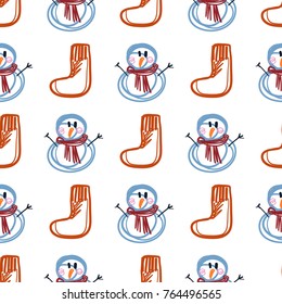 Snowman, pattern, vector illustration 