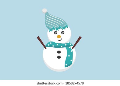 Schneemann mit gepflegtem Hut und Scarf
