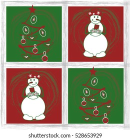 Snowman with a phone tree