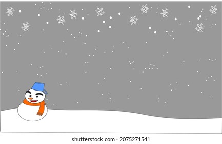 Schneemann im Schnee