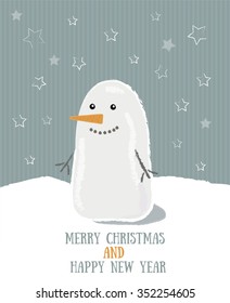 snowman  post card