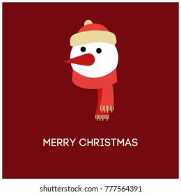 Snowman with red background