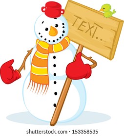 snowman with red gloves