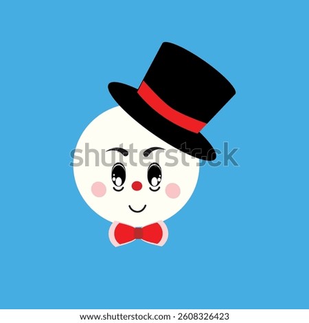 snowman with red hat, The cartoon shows sincerity..