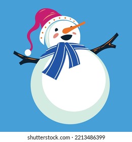 muñeco de nieve con sombrero rojo para navidad
