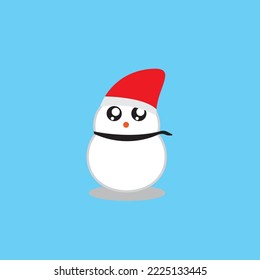 muñeco de nieve con sombrero rojo y bufanda.