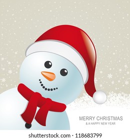 snowman red hat snow snowflake snow background