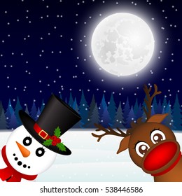Snowman and Reindeer.