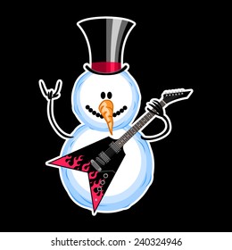 snowman rocker on a black background