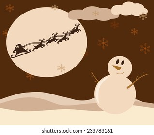 Snowman with Santa Claus