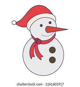 Snowman with santa claus hat