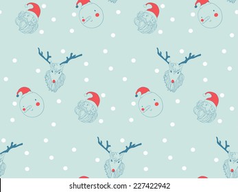 snowman , santa clause,reindeer, character pattern for background 
