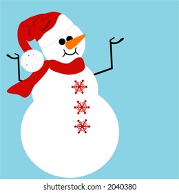 snowman with santa hat