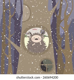 Snowman saw the first snow