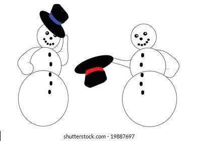 Snowman saying hello