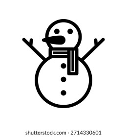 Snowman With Scarf and Buttons. Simple Winter Character Illustration for Holiday, Family, and Cheer