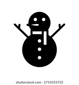 Snowman With Scarf and Buttons. Simple Winter Character Illustration for Holiday, Family, and Cheer