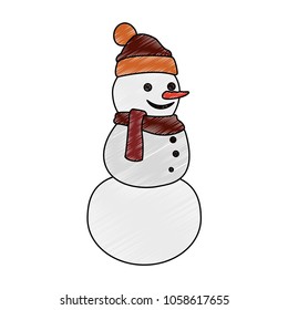 Snowman with scarf and hat