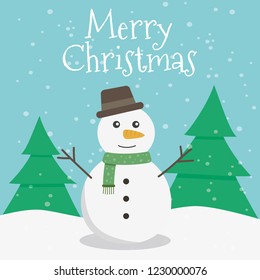 snowman with scarf and hat