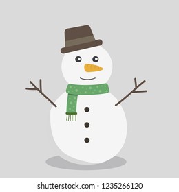 snowman with scarf and hat