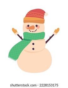 snowman con icono de la bufanda aislado