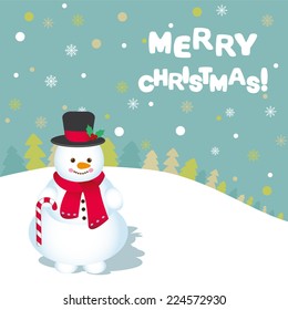 Snowman Scene - Illustration