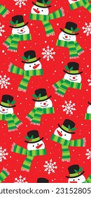 snowman seamless artwork pattern for Christmas holidays