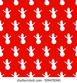 Snowman seamless design pattern. vector illustration. Christmas pattern, seamless design. Merry Christmas card decoration. Hand drawn vector icons for holiday sale and celebration.
