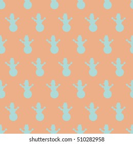 Snowman seamless design pattern. vector illustration. Christmas pattern, seamless design. Merry Christmas card decoration. Hand drawn vector icons for holiday sale and celebration.