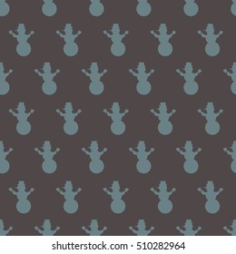 Snowman seamless design pattern. vector illustration. Christmas pattern, seamless design. Merry Christmas card decoration. Hand drawn vector icons for holiday sale and celebration.