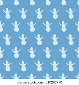 Snowman seamless design pattern. vector illustration. Christmas pattern, seamless design. Merry Christmas card decoration. Hand drawn vector icons for holiday sale and celebration.