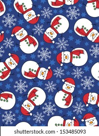 Snowman Seamless Pattern