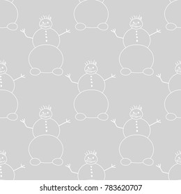 snowman seamless pattern