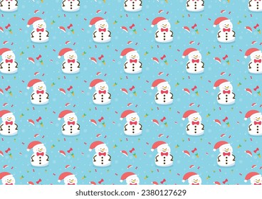 snowman seamless pattern background design
