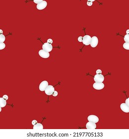 snowman seamless pattern with red background christmast gift wraping texture pattern winter pattern