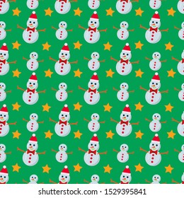 snowman seamless pattern vector illustration background for christmas concept