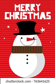 snowman seasons greetings template vector/illustration