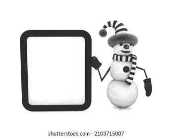 Snowman	snowman muestra una tabla en blanco. Ilustración vectorial. Esbozo geométrico.