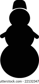 Snowman silhouette black and white