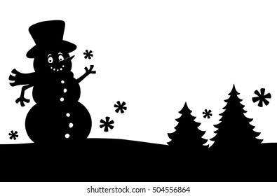 Snowman silhouette theme image 1 - eps10 vector illustration.