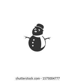 Snowman silhouette vector icon on a white background