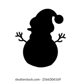 Snowman silhouette vector icon sign symbol illustration design.
